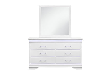 Charlie White Twin Bed, Dresser, Mirror And Nightstand - sold by Home Elegance USA