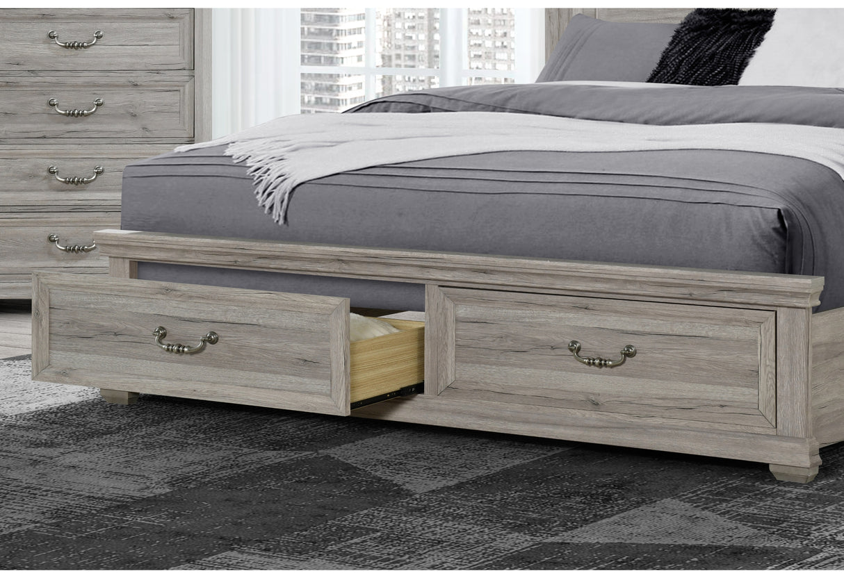 Tatum Natural King Bed With Storage | Global