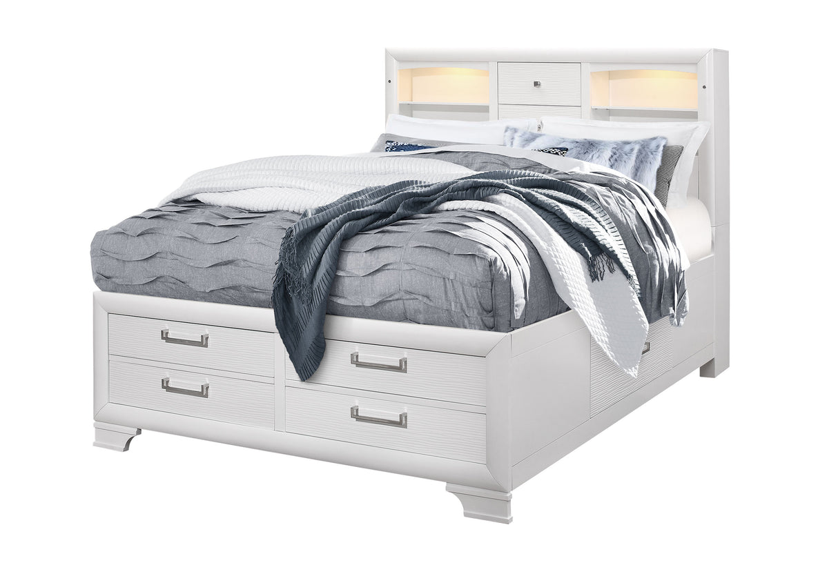 Jordyn White Queen Bed | Global - Home Elegance USA
