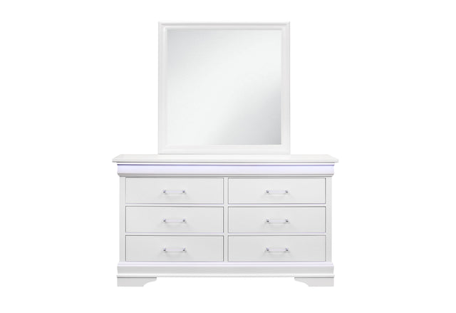 Charlie White Dresser With Led