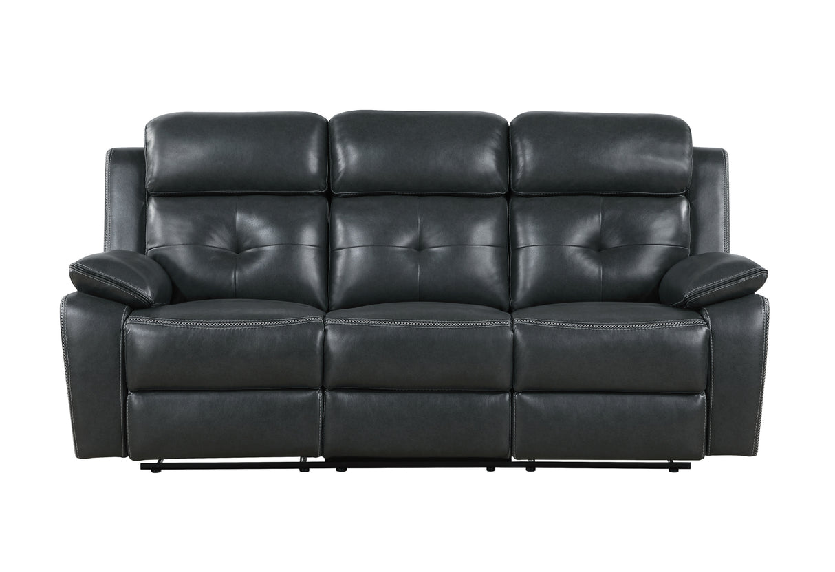 U5050 Grey/Black Welt Reclining Sofa | Global Furniture USA - Home Elegance USA