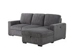 U2660 Grey L Sectional With Pullout | Global Furniture USA
