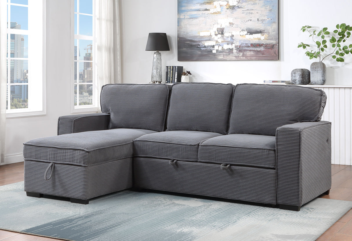 U0203 Light Grey Reversible Sofa Bed | Global Furniture USA