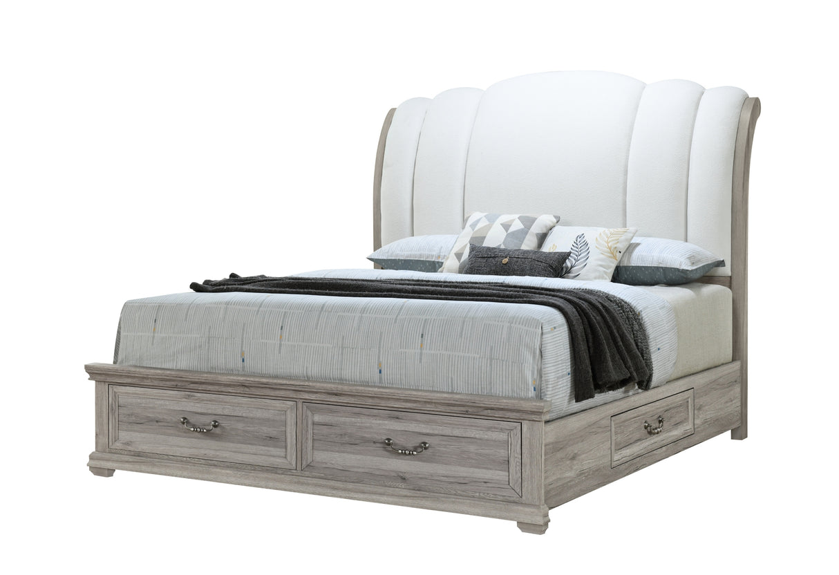 Rowan Natural King Bed With Storage | Global