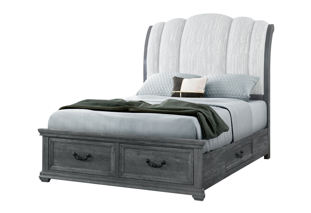 Rowan Grey Storage Queen Bed | Global