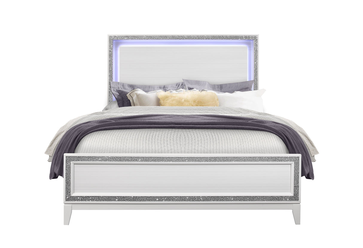 Lily White Queen Bed | Global - Home Elegance USA