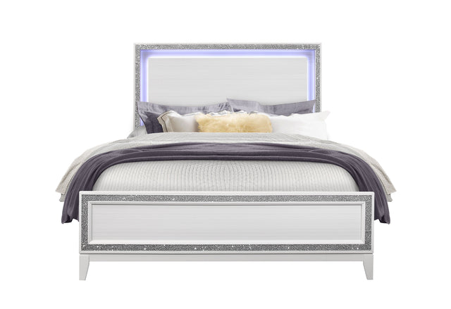 Lily White Queen Bed | Global - Home Elegance USA