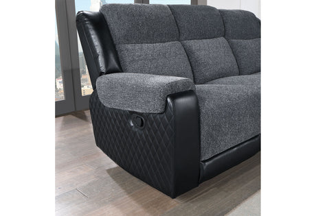 U5914 Grey/Black Console Reclining Loveseat | Global Furniture USA