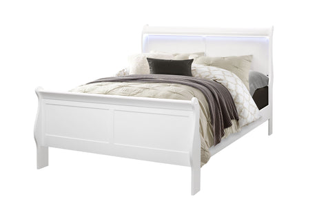 Charlie White Full Bed With Led | Global - Home Elegance USA
