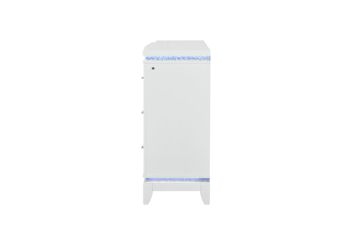 Alina White Dresser With Led