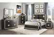 Blake Black/Gold Queen Bed With Lamps, Dresser, Mirror, Nightstand - sold by Home Elegance USA