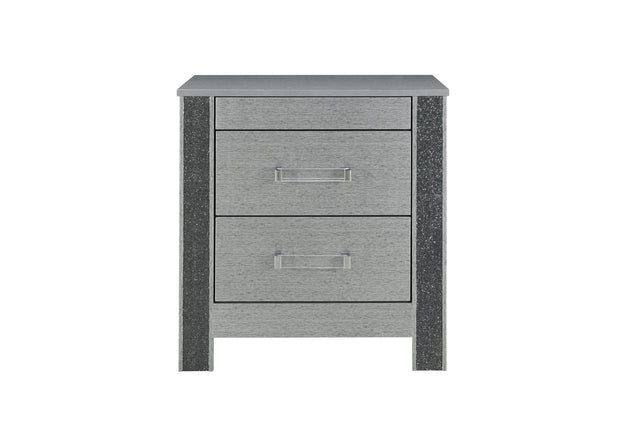 Logan Silver Nightstand | Global Furniture USA - Home Elegance USA