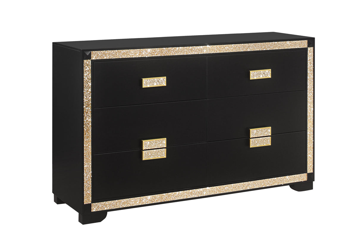 Blake Black/Gold Dresser - Home Elegance USA
