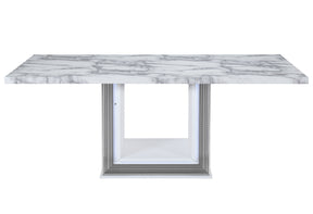 Ylime White Marble Dining Table | Global