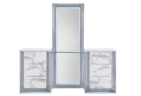 Ylime White Marble Vanity Set | Global Furniture USA
