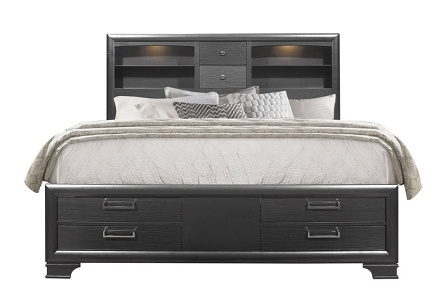 Jordyn Grey King Bed | Global - Home Elegance USA