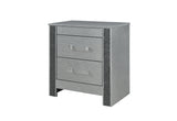 Logan Silver Nightstand | Global Furniture USA - Home Elegance USA