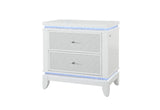 Alina White Nightstand With Led And Usb | Global Furniture USA - Home Elegance USA