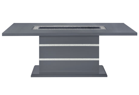 Monaco Dark Grey Dining Table And 4 Monaco Dark Grey Dining Chairs - sold by Home Elegance USA