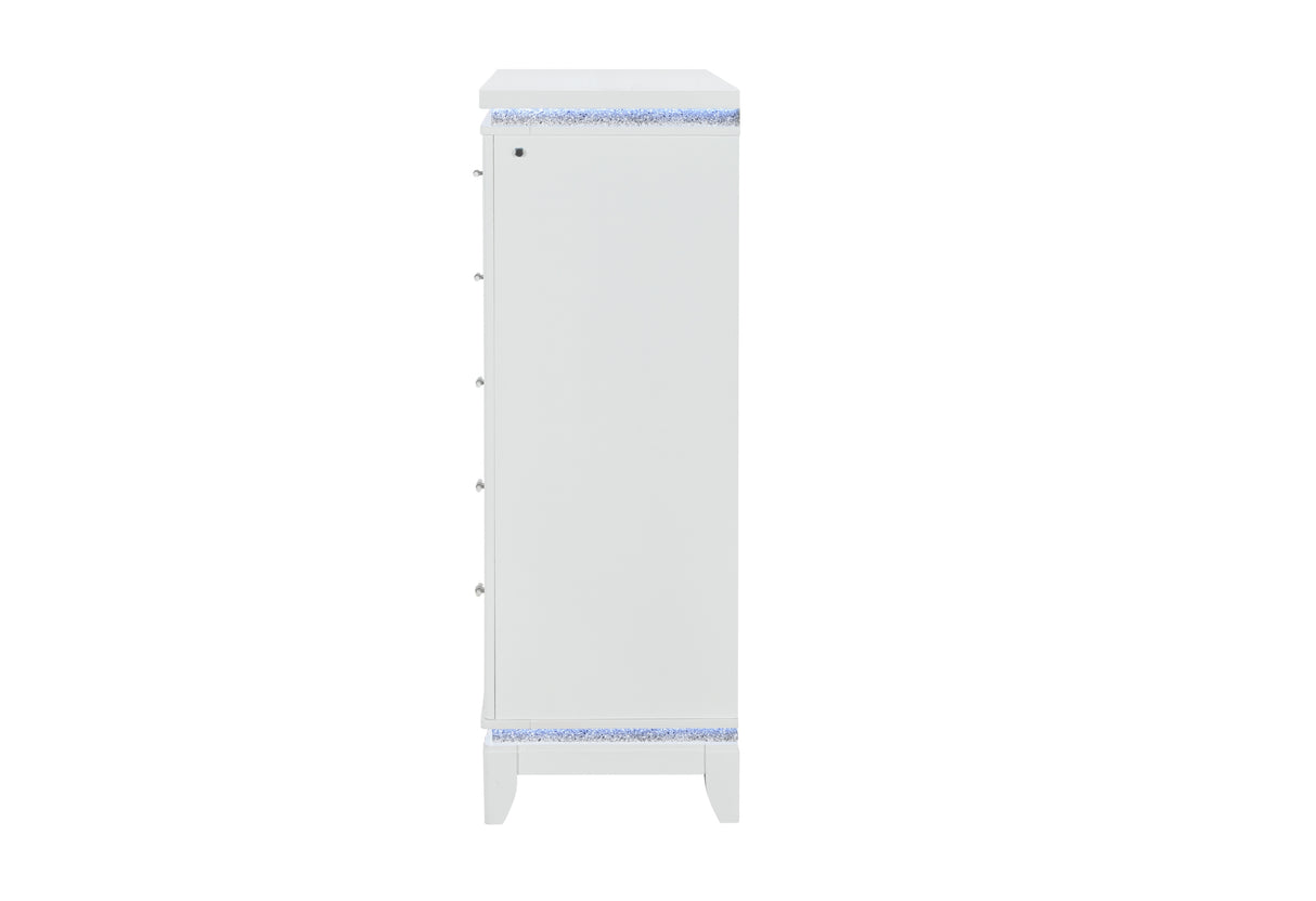 Alina White Chest W/ Led | Global - Home Elegance USA