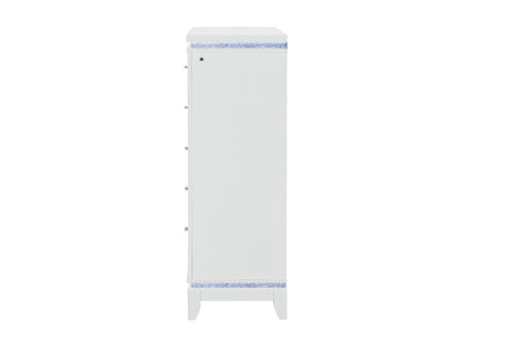 Alina White Chest W/ Led | Global - Home Elegance USA