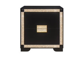 Blake Black/Gold Nightstand | Global Furniture USA - Home Elegance USA