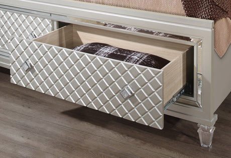 Paris Champagne Queen Bed With Led | Global - Home Elegance USA