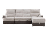 U3822 Beige/Brown Sectional With Po And Usb | Global Furniture USA