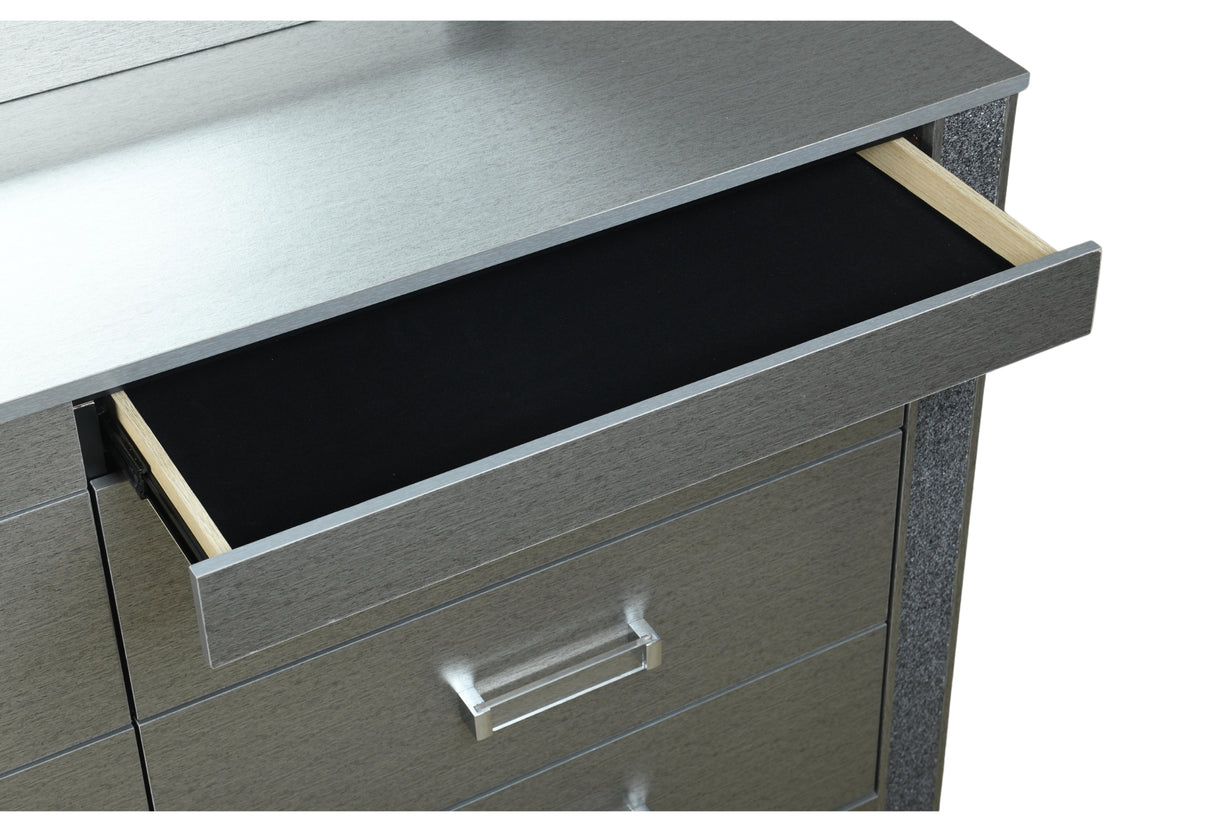 Logan Silver Nightstand | Global Furniture USA - Home Elegance USA