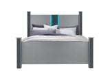 Logan Silver King Bed With Led And Speakers | Global - Home Elegance USA