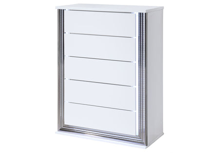 Ylime Smooth White Chest With Led | Global