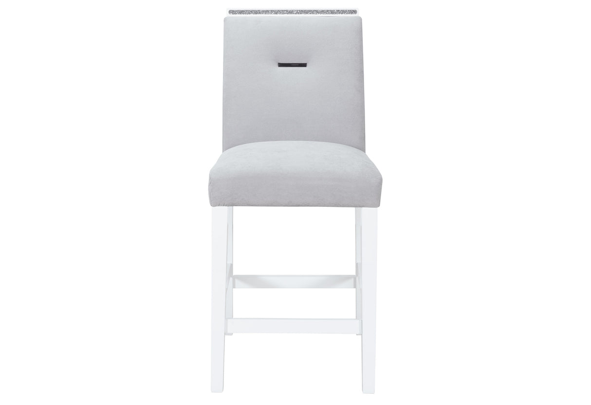 Monaco Grey/White Bar Stool Kit Of 2 | Global Furniture USA - Home Elegance USA