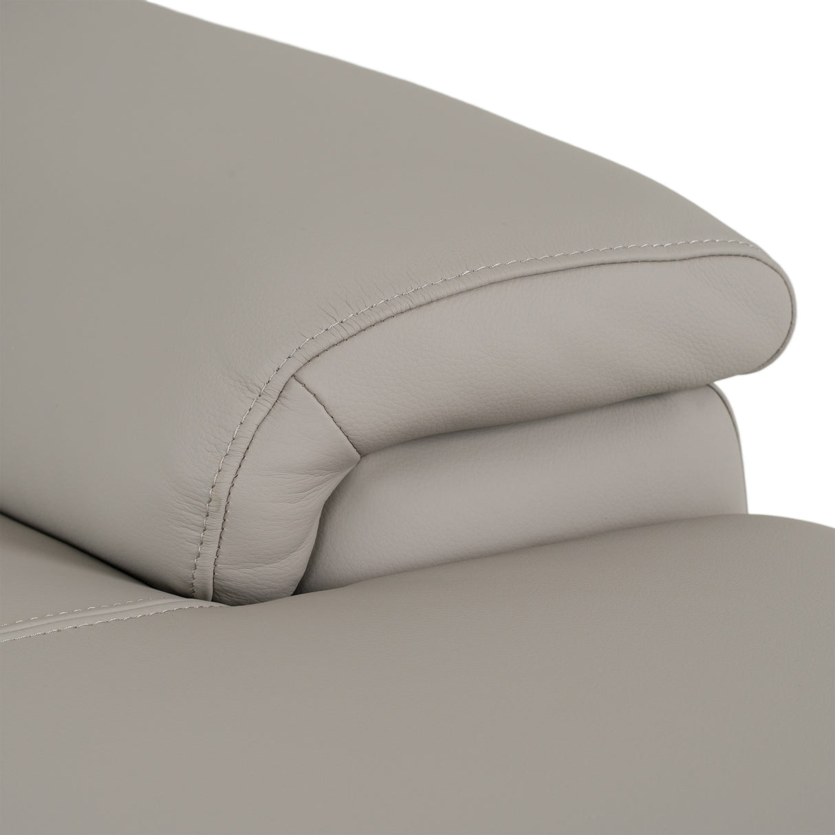 Meidas - Modern Light Grey Leather Sectional Sofa + 2 Recliners - Right Facing Chaise - View Image 1