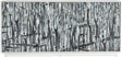 Front view of the Hooker Furniture Mélange Graffitio Credenza with hand-painted abstract doors in white, gray, and black.