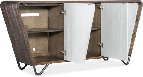 Adjustable shelves interior storage detail of Melange Terra Credenza