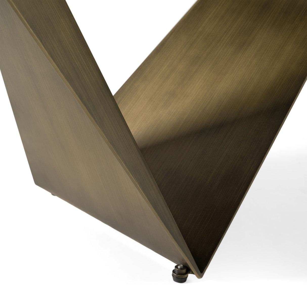 Vig Furniture Modrest Melanie - Modern White Ceramic & Brushed Brown Dining Table - base detail