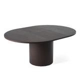 Miami - Modern Brown Round Dining Table with Extension - View Image 1