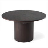 Miami - Modern Brown Round Dining Table with Extension - View Image 1