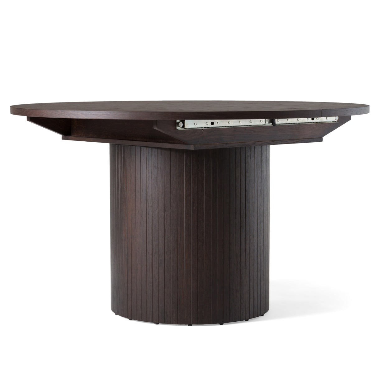Miami - Modern Brown Round Dining Table with Extension - View Image 1