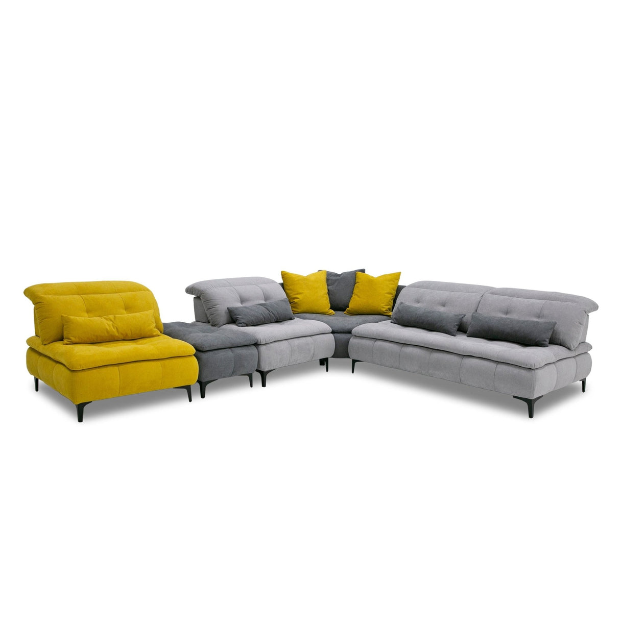 David Ferrari Mikado - Italian Modern Grey + Yellow Fabric Modular Sectional Sofa - VGFTMIKADO - Home Elegance USA - 2