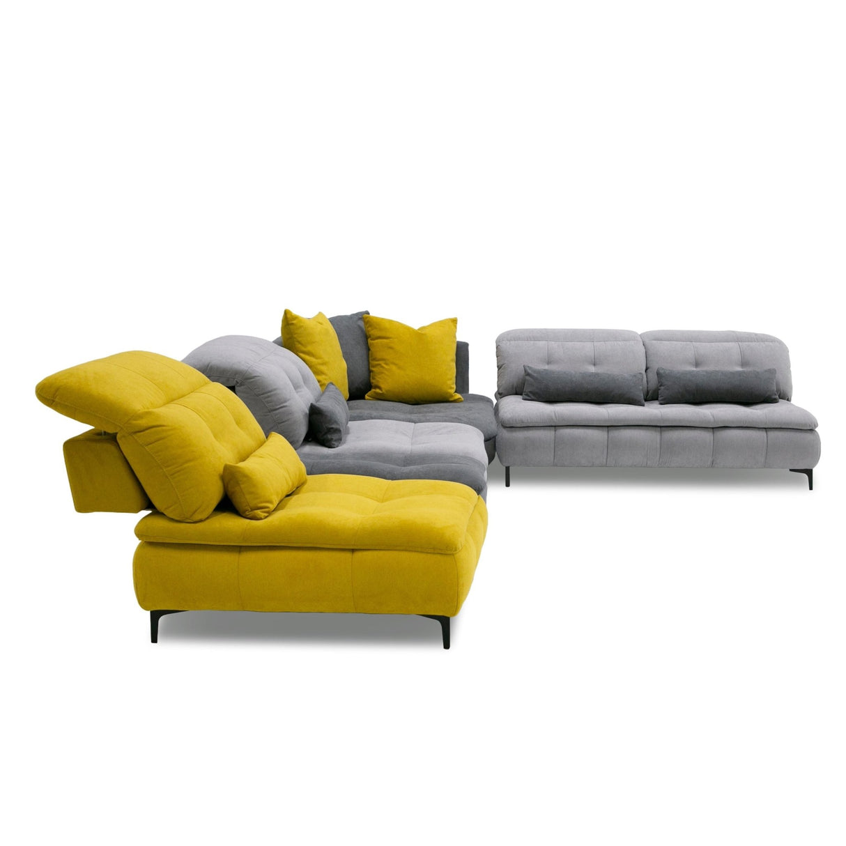 David Ferrari Mikado - Italian Modern Grey + Yellow Fabric Modular Sectional Sofa - VGFTMIKADO - Home Elegance USA - 6