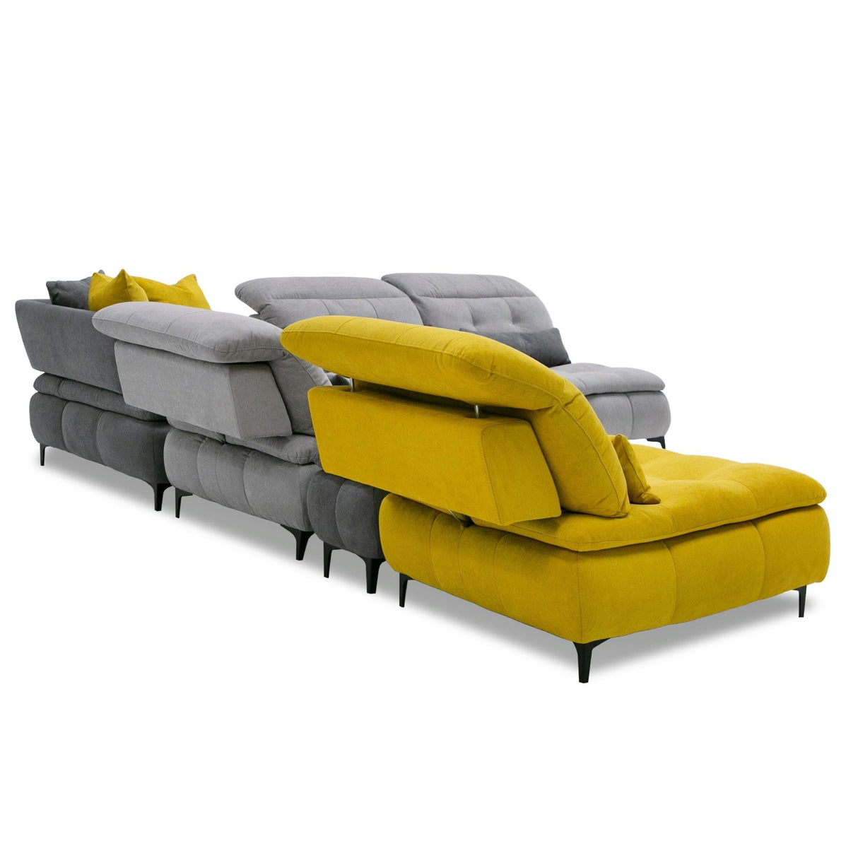 David Ferrari Mikado - Italian Modern Grey + Yellow Fabric Modular Sectional Sofa - VGFTMIKADO - Home Elegance USA - 7