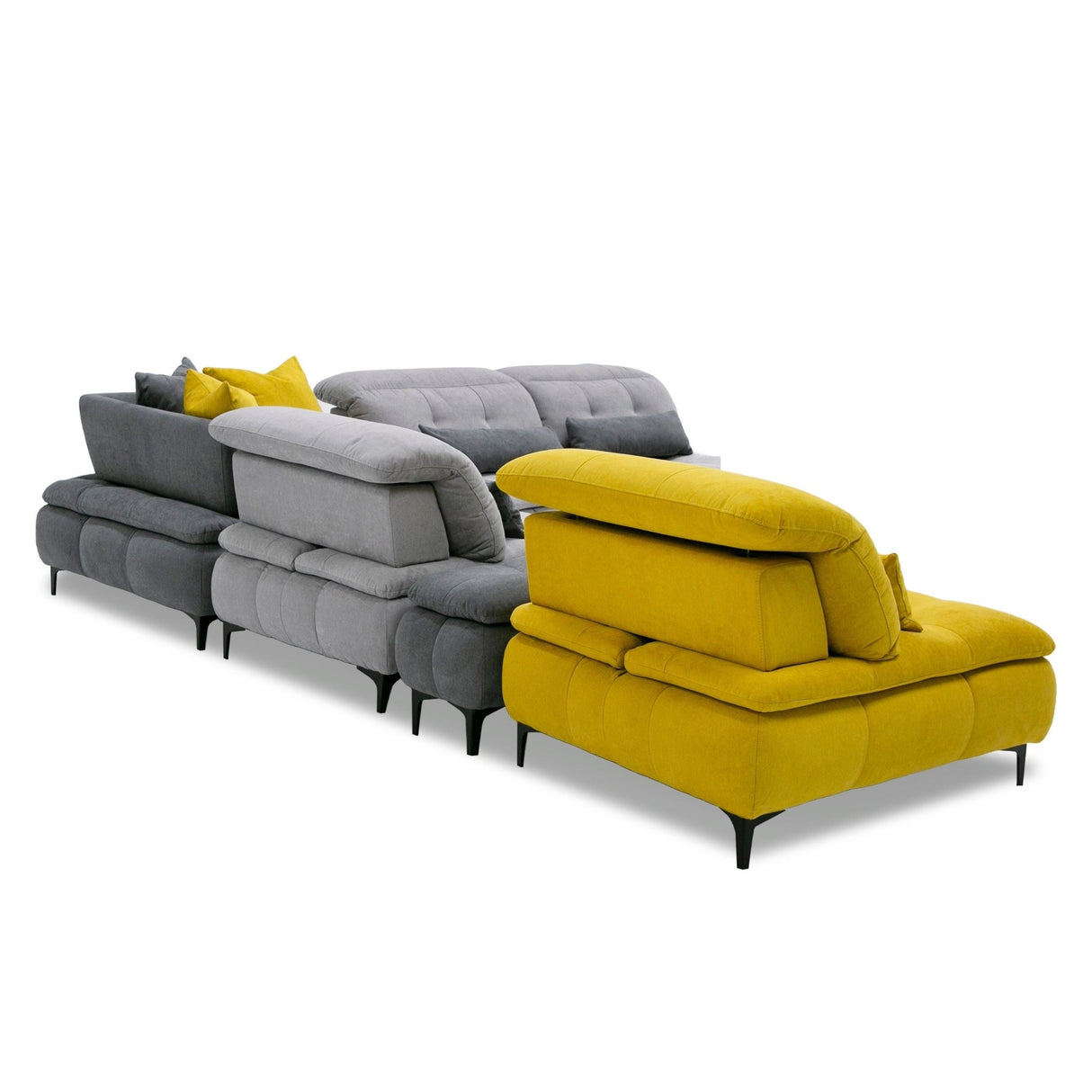 David Ferrari Mikado - Italian Modern Grey + Yellow Fabric Modular Sectional Sofa - VGFTMIKADO - Home Elegance USA - 8