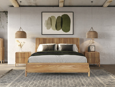 Eastern King - Mikala - Modern Natural Oak Bedroom Set