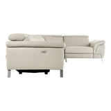 Mini Wonder - Italian Modern Grey Leather Sectional Sofa with Left Facing Recliner - View Image 1