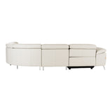 Mini Wonder - Italian Modern Grey Leather Sectional Sofa with Left Facing Recliner - View Image 1