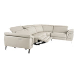 Mini Wonder - Italian Modern Grey Leather Sectional Sofa with Left Facing Recliner - View Image 1