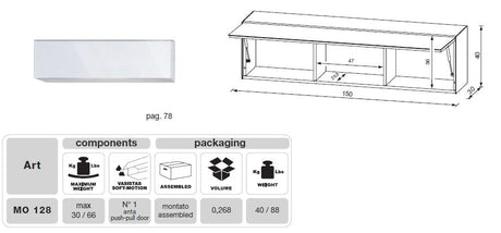 MO-USA2 Modena Grey TV Entertainment System Made In Italy - View Image 1