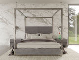 Eastern King Arlene Modern Grey Elm & Stainless Steel Bedroom Set