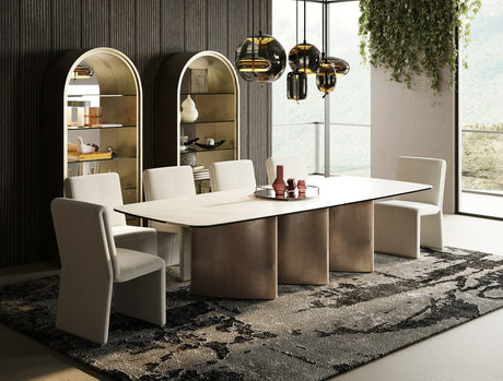 Bounty White Ceramic & Antique Brass Dining Table – VIG Furniture - sold by Home Elegance USA